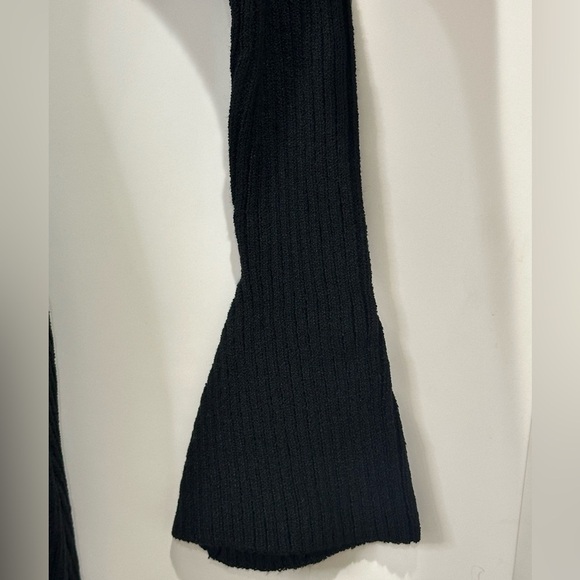 SOLD Princess Polly Brownhall Long Sleeve Ribbed Bell Sleeve Black Mini Dress - Picture 7 of 15